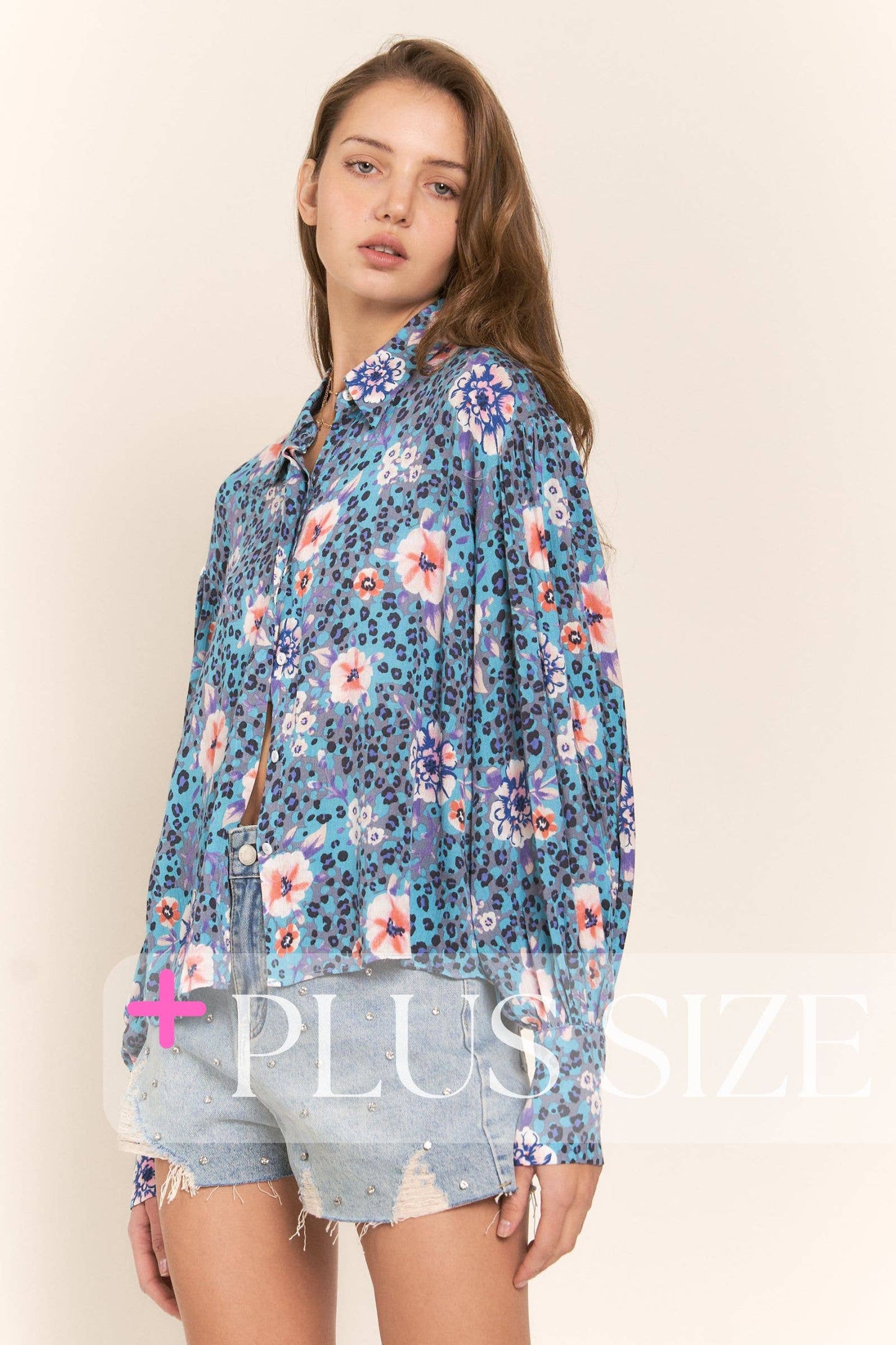 Leopard & Flower Button Up