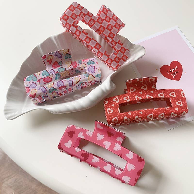 JOSSLYN by wall to wall - VALENTINE'S  DAY GIFT  HEART HAIR CLAW CLIPS | 40H887