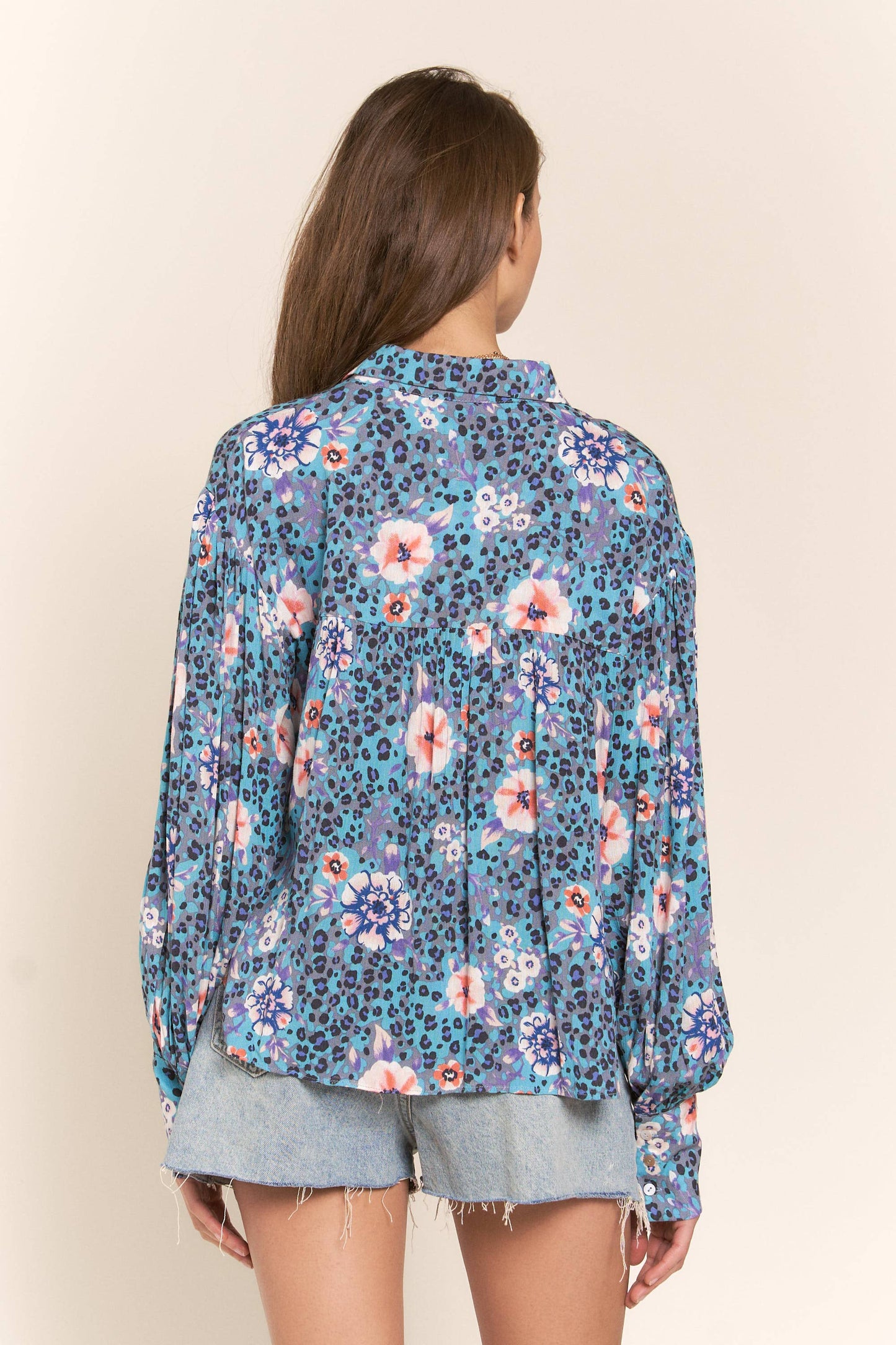 Leopard & Flower Button Up