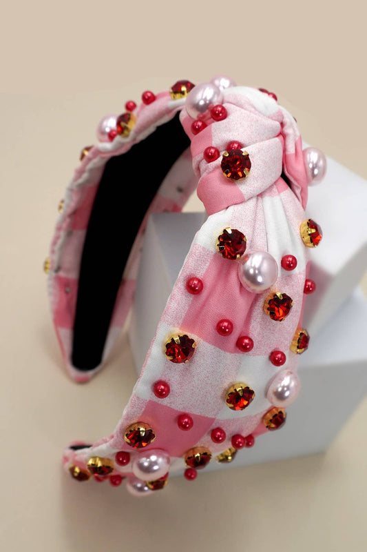 Plaid Beaded Headband