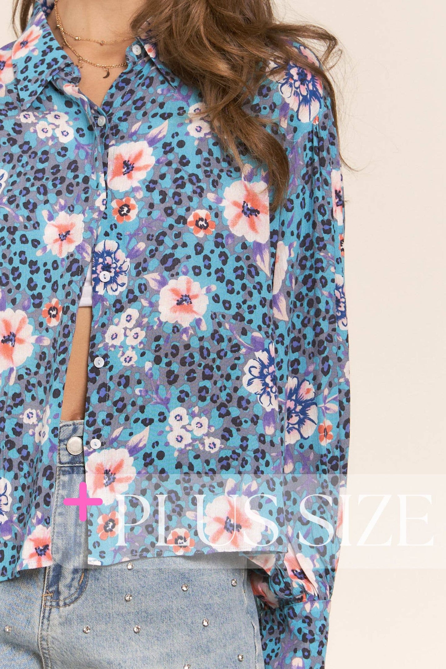 Leopard & Flower Button Up