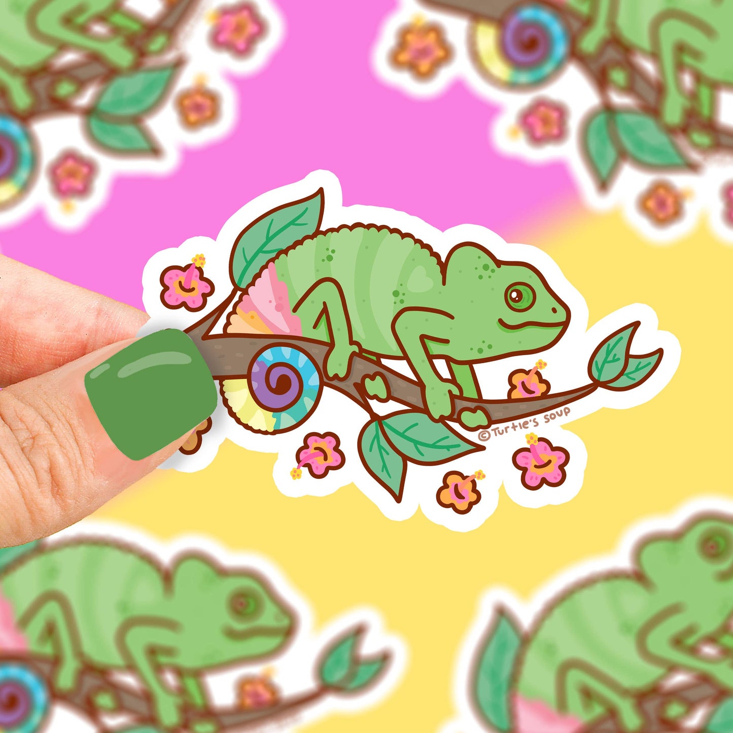 Chameleon Lizard Camouflage Pet Store Vinyl Sticker