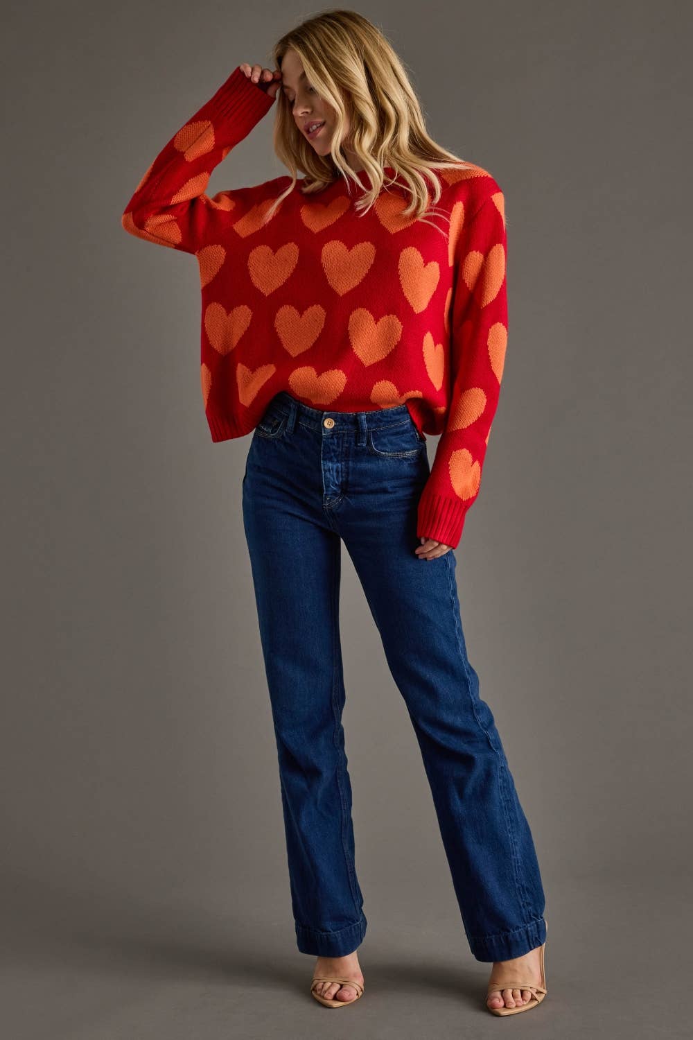 Red & Orange Heart Sweater